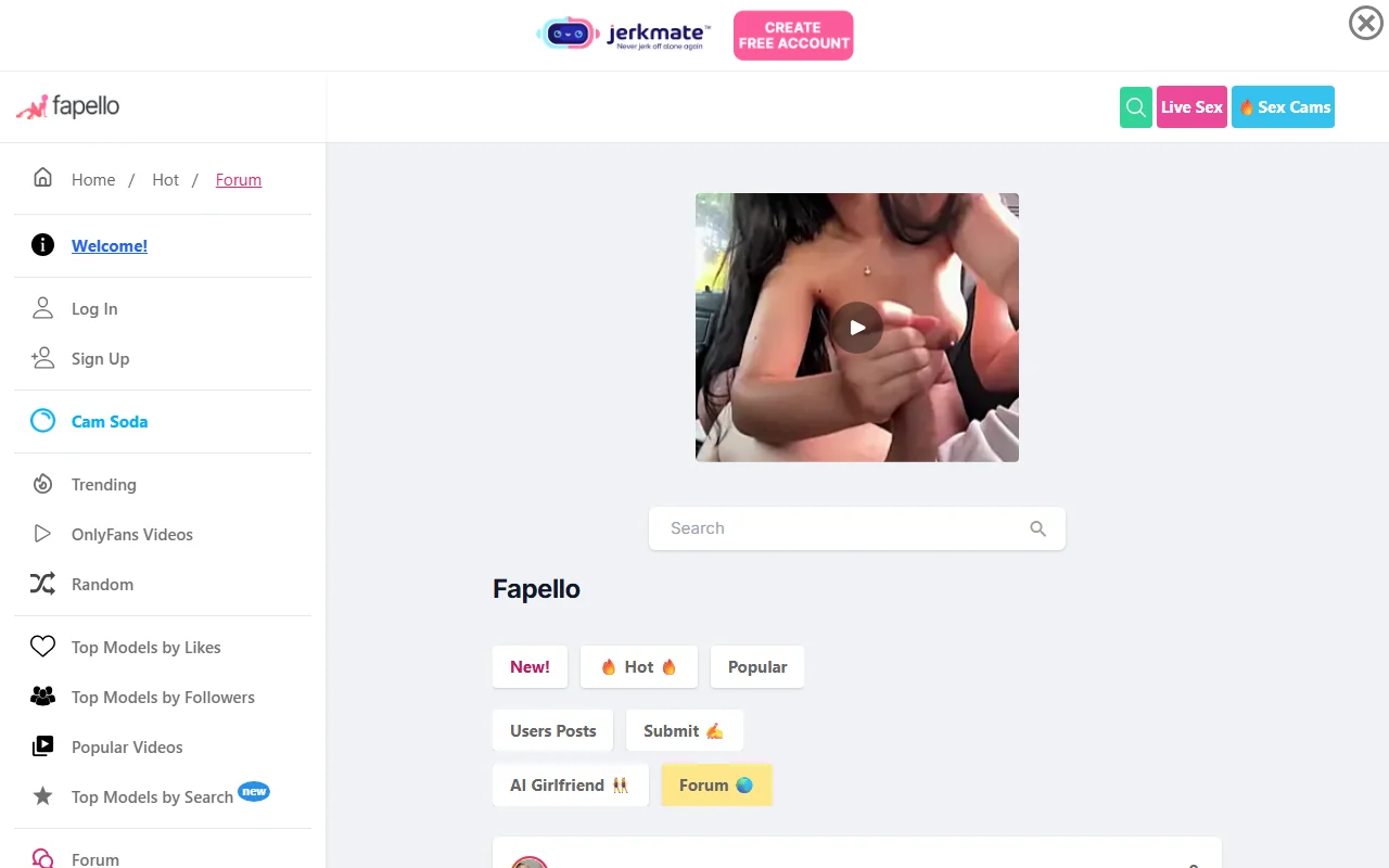 Screenshot of Fapello Website Review